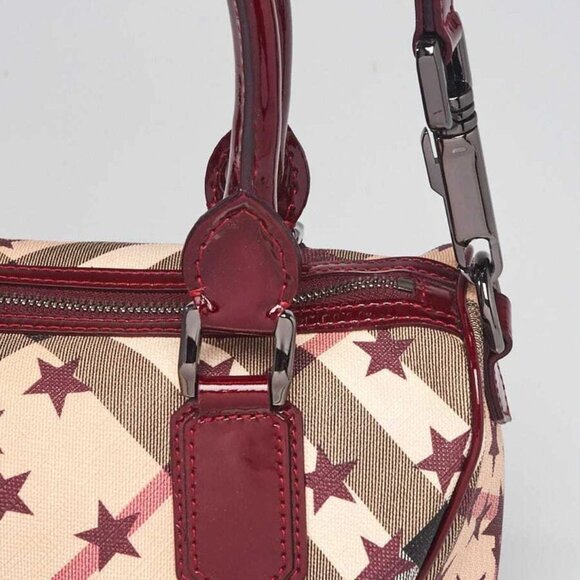 Burberry Beige/Red Supernova Star Check Coated Canvas and Leather Crossbody Bag - Picture 2 of 12